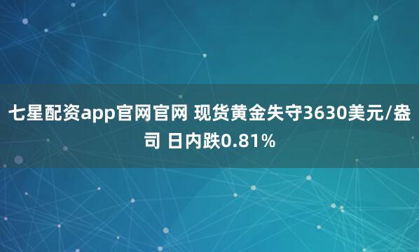 七星配资app官网官网 现货黄金失守3630美元/盎司 日内跌0.81%